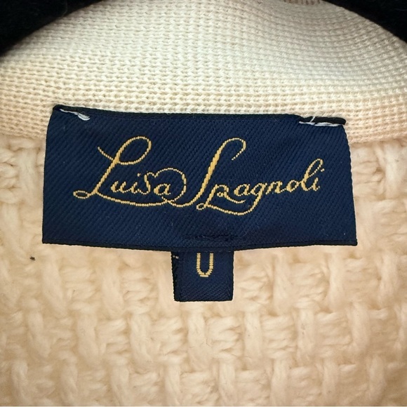 Luisa Spagnoli cream wool knit cape sweater jacket - One size - Picture 6 of 6